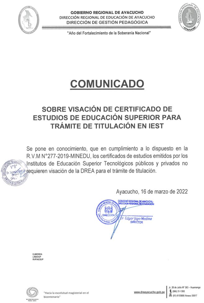 Dirección Regional de Educación de Ayacucho DREA