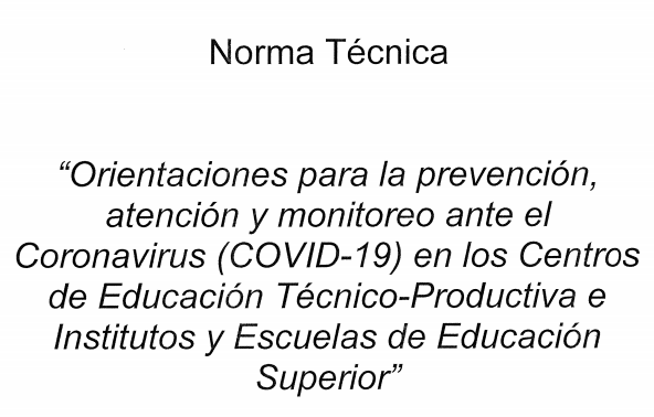NORMAL TECNICA ORIENTACIONES PARA LA PREVENCION, ATENCION Y MONITOREO